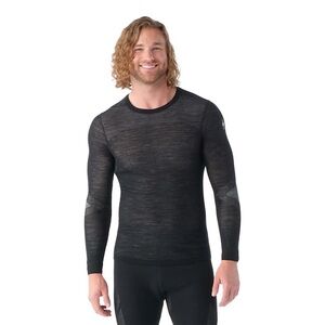 Smartwool Men's Intraknit™ Thermal Merino Base Layer Crew, Black/White, LARGE